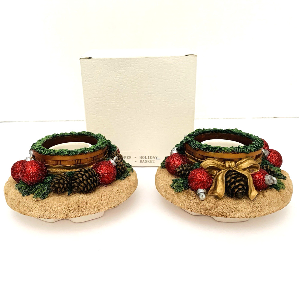 Yankee Candle Our America Holiday Basket Jar Toppers Lot 2 NIB